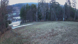 Prostřední část sjezdovky a snowpark