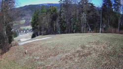 Prostřední část sjezdovky a snowpark
