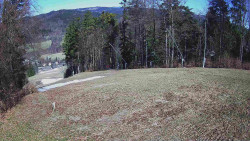 Prostřední část sjezdovky a snowpark