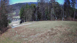Prostřední část sjezdovky a snowpark