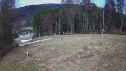 Prostřední část sjezdovky a snowpark