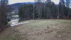 Prostřední část sjezdovky a snowpark