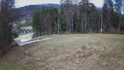 Prostřední část sjezdovky a snowpark