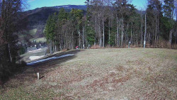 Prostřední část sjezdovky a snowpark