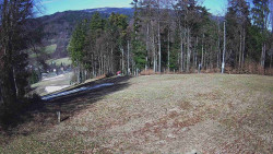 Prostřední část sjezdovky a snowpark