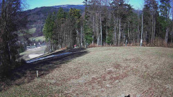 Prostřední část sjezdovky a snowpark