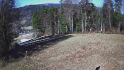 Prostřední část sjezdovky a snowpark