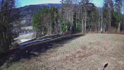 Prostřední část sjezdovky a snowpark