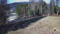 Prostřední část sjezdovky a snowpark