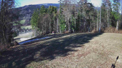 Prostřední část sjezdovky a snowpark