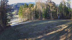 Prostřední část sjezdovky a snowpark