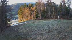 Prostřední část sjezdovky a snowpark