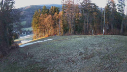 Prostřední část sjezdovky a snowpark