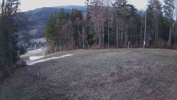 Prostřední část sjezdovky a snowpark
