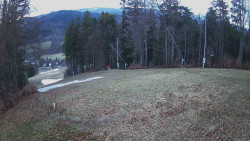 Prostřední část sjezdovky a snowpark