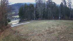 Prostřední část sjezdovky a snowpark