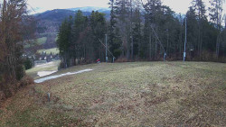 Prostřední část sjezdovky a snowpark