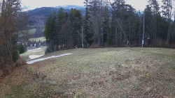 Prostřední část sjezdovky a snowpark