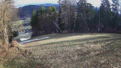 Prostřední část sjezdovky a snowpark