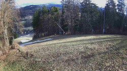 Prostřední část sjezdovky a snowpark