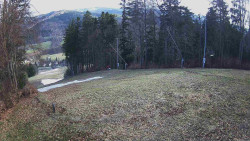 Prostřední část sjezdovky a snowpark