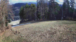 Prostřední část sjezdovky a snowpark