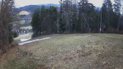 Prostřední část sjezdovky a snowpark