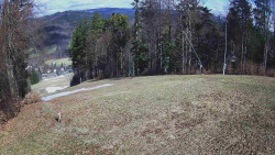 Prostřední část sjezdovky a snowpark