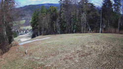 Prostřední část sjezdovky a snowpark