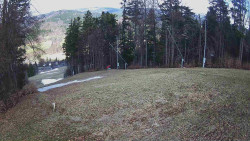 Prostřední část sjezdovky a snowpark