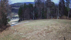 Prostřední část sjezdovky a snowpark