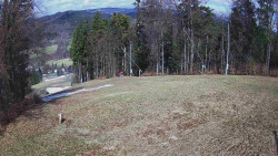 Prostřední část sjezdovky a snowpark