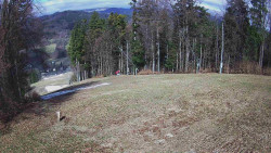 Prostřední část sjezdovky a snowpark