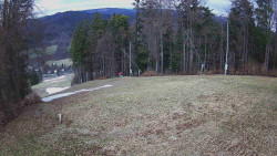 Prostřední část sjezdovky a snowpark