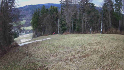 Prostřední část sjezdovky a snowpark