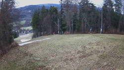 Prostřední část sjezdovky a snowpark