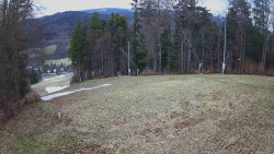 Prostřední část sjezdovky a snowpark