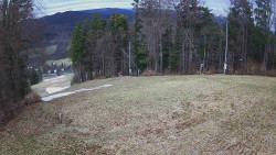 Prostřední část sjezdovky a snowpark