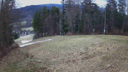 Prostřední část sjezdovky a snowpark