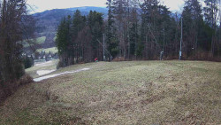 Prostřední část sjezdovky a snowpark