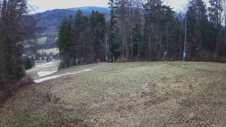 Prostřední část sjezdovky a snowpark