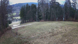 Prostřední část sjezdovky a snowpark