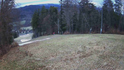 Prostřední část sjezdovky a snowpark