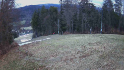 Prostřední část sjezdovky a snowpark