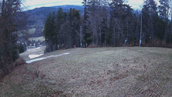 Prostřední část sjezdovky a snowpark