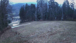 Prostřední část sjezdovky a snowpark