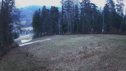 Prostřední část sjezdovky a snowpark