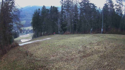 Prostřední část sjezdovky a snowpark