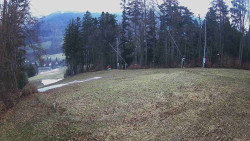 Prostřední část sjezdovky a snowpark