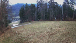 Prostřední část sjezdovky a snowpark